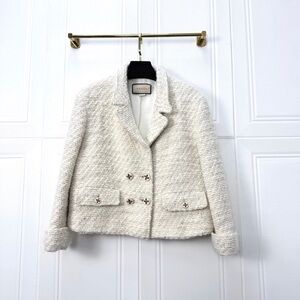 Authentic Gucci Women's Ivory Tweed Blazer